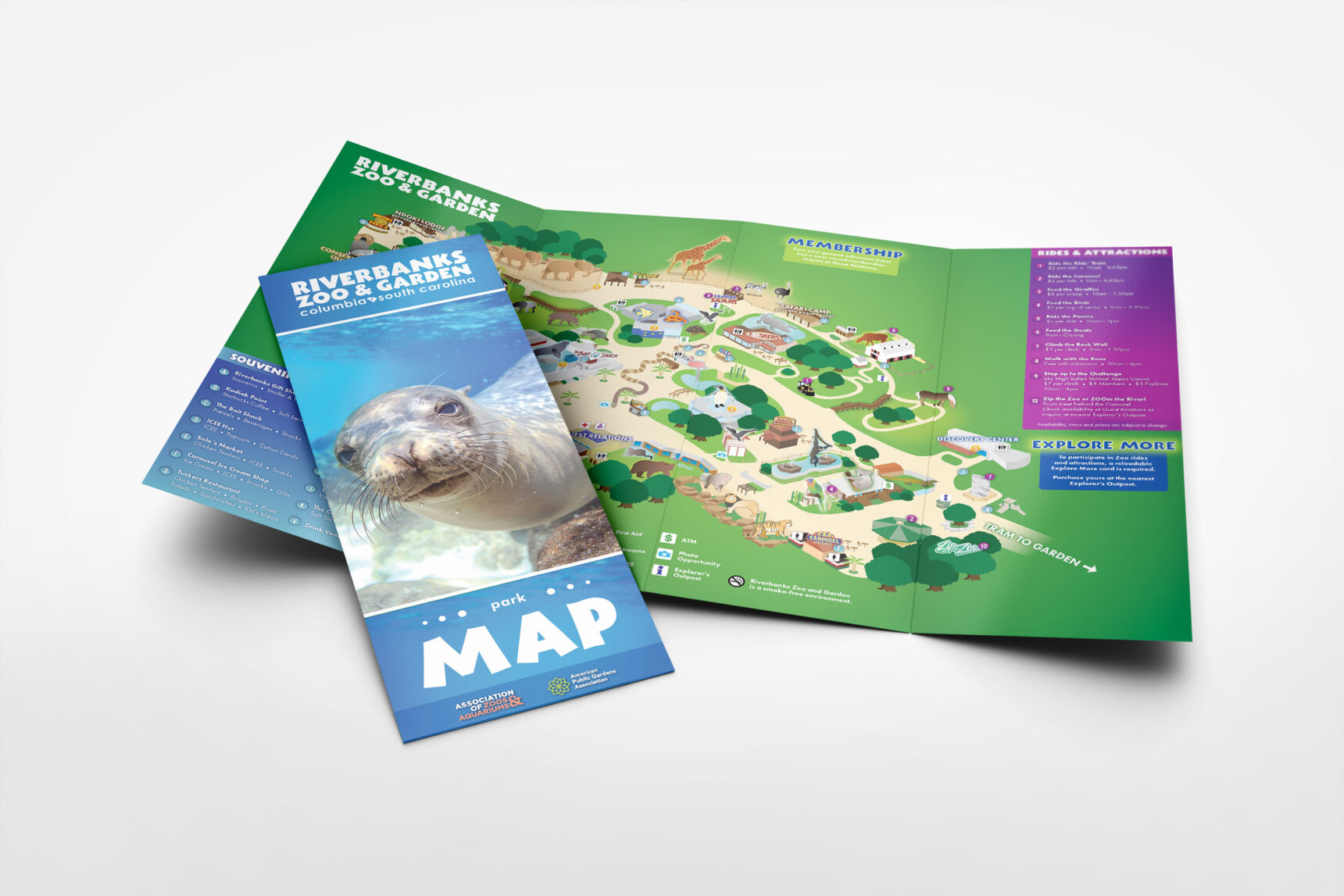 Riverbanks Zoo Map inside and folded front